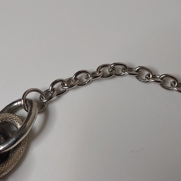 Black And Silver Tone Lightweight Large Link Chain Necklace - Picture 7 of 11